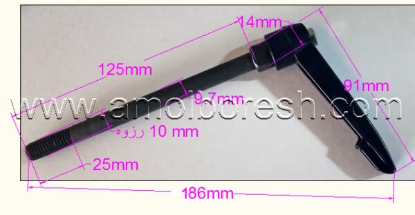 دستگیره اهرمی فلزی پیچ دار m10 (دورکن سیکار) - Image 2