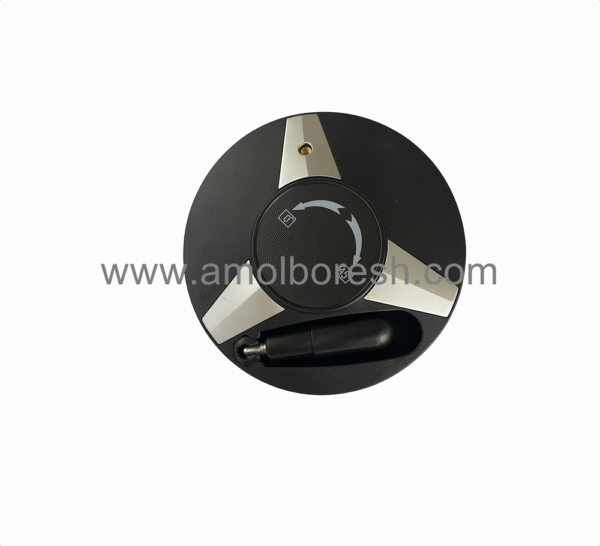 دسته چرخان دسته تاشو زاویه 45درجه قطر فلکه 180mm سوراخ شفت 17mm دورکن یونیسانیکس