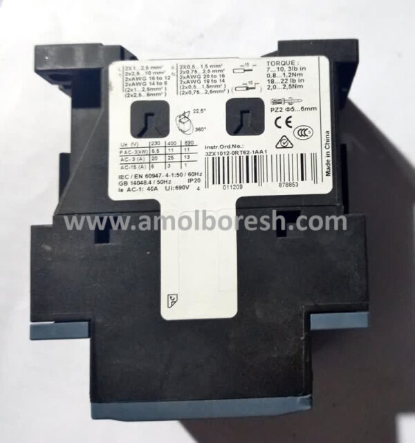 کنتاکتور زیمنس 3RT6026-1AQ00 - Image 2