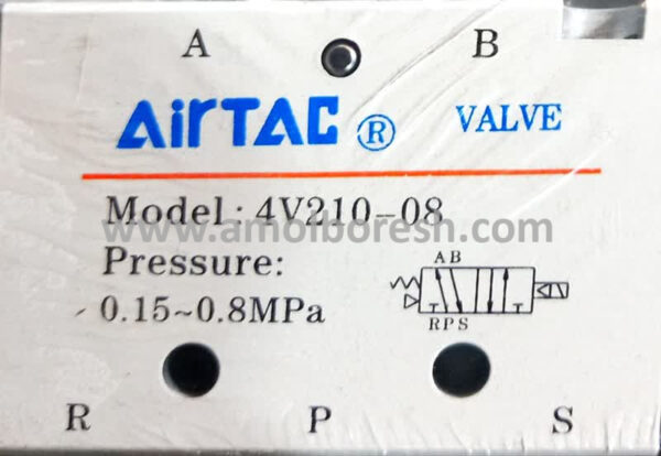 شیر برقی تک بوبین AIRTAC (مدل 4V210-08) - Image 2
