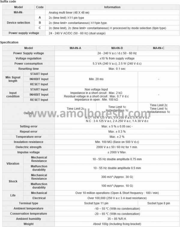 تایمر مولتی رنج عقربه ای مدل MA4N-C هانیانگ - Image 3