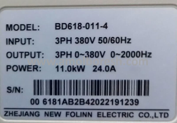 اینورتر سه فاز 11کیلو وات 24 آمپر FOLinn(  BD618-011-4مدل) - Image 3